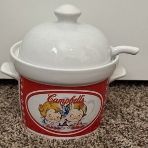 Campbell's 2004 Soup Tureen Serving Bowl with Lid and Ladle Houston Harvest